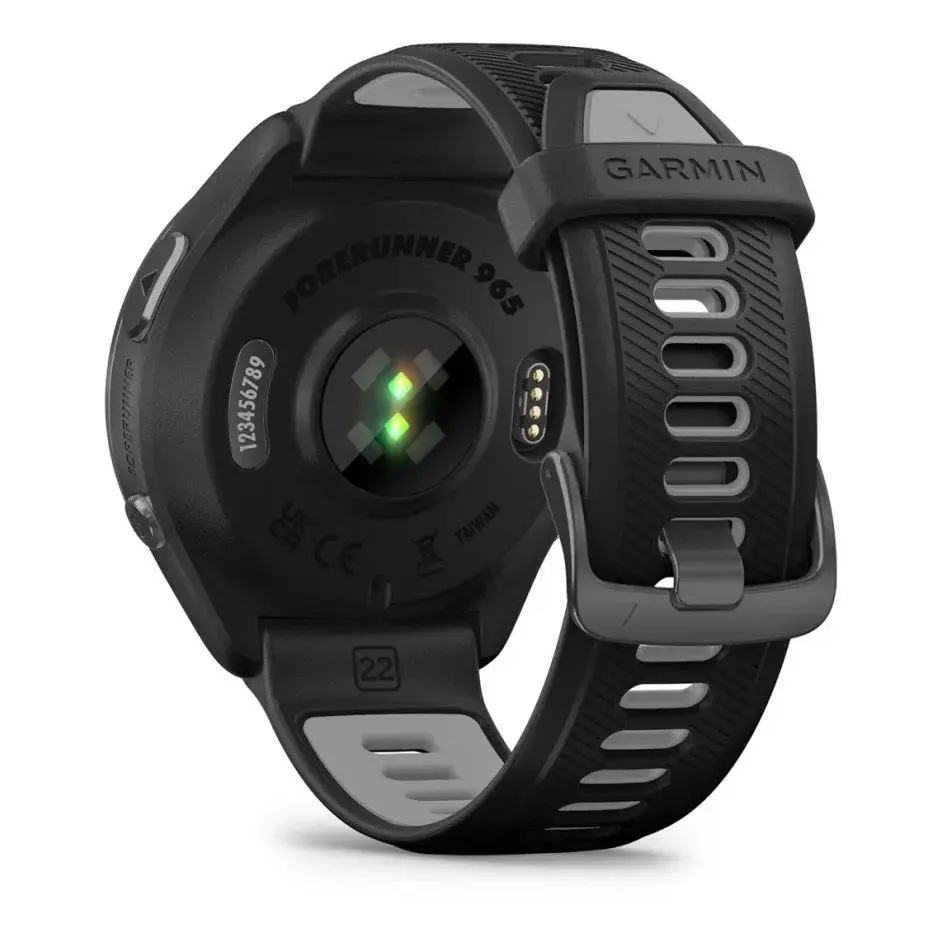 FORERUNNER 965 -Carbon Gray DLC Titanium Bezel with Black Case and Black/Powder Gray Silicone Band Артикул: 010-02809-10